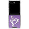 Purple Glitter Musical Heart Galaxy Z Flip6 Clear Case